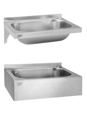 AUM 022 N a AUM 022 Z kleiner Edelstahl-Waschtisch für Wandmontage