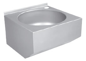 AUM 019 Edelstahl-Waschtisch mit rundem Becken