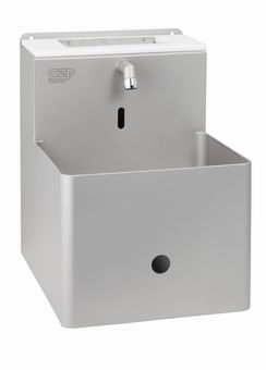 AUM 012S automatisches Edelstahlspülbecken mit einem eingeschweißten Sanitätsbehälter für Messer