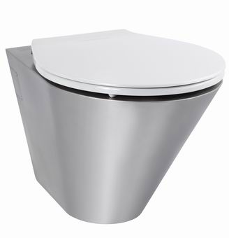 AUZ 01 Edelstahl-Toilette für Wandmontage