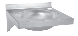 AUM 023 Edelstahl-Waschtisch mit rundem Becken