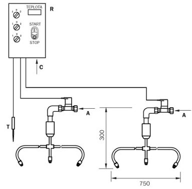 Schema - AMS 01 Automatische Sprühdusche