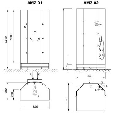 Schema - AMZ 01, AMZ 02 Automatische Schürzenwäscher