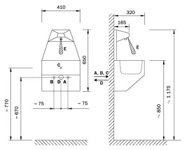 Schema - AUM 011 automatischer Edelstahl-Waschtisch
