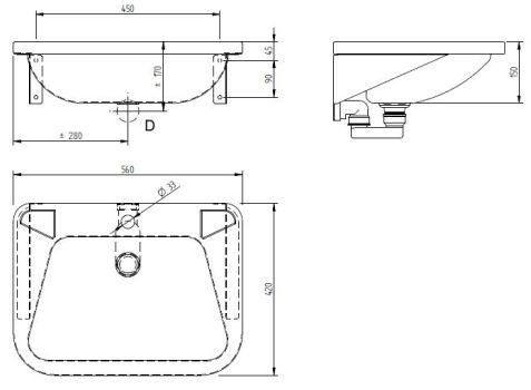 Schema - AUM 01 Automatischer Edelstahlwaschtisch