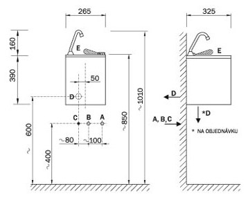Schema - AUM 07 automatischer Edelstahl-Waschtisch