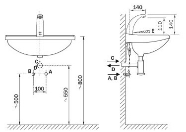 Schema - AUM 3 automatische Waschtischbatterie