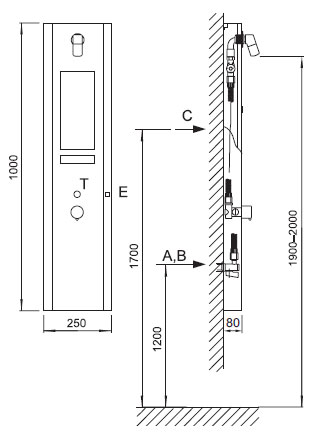 Schema - AUS 3 Wand-Duschbatterie