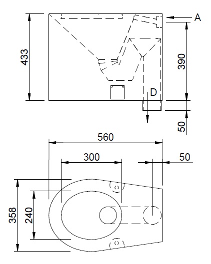 Schema - BSNZ 02 edelstahl Sicherheitsklosett zur Installation auf dem Boden