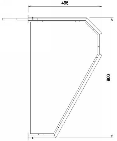 Schema - NP 01 Edelstahl-Trennwand zu Urinale