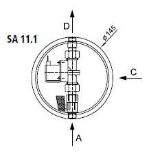 Schema - SA 11 Duscharmatur für MAS für Mischwasser