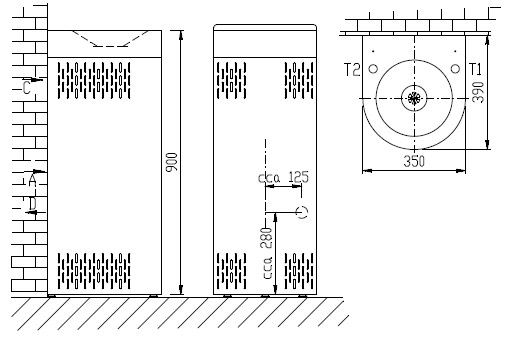 Schema - AFO 01.SC Edelstahltrinkbrunnen mit Kühlung