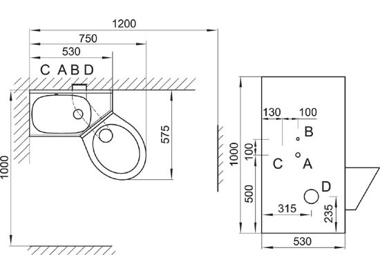 Schema - BSK 02 Sicherheits-Kombi-Set – Toilette und Waschbecken - Variantenlösungen    